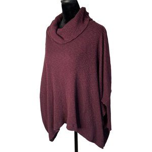 Free People Beach Purple World Traveler Open Back Cowl Neck Sweater Size M